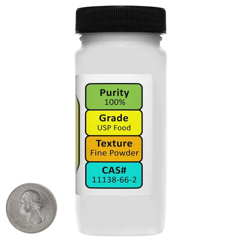 Vista 2 de Xantano Gum [C35H49O29] 100% USP Polvo de grado alimenticio 3 Oz en una botella