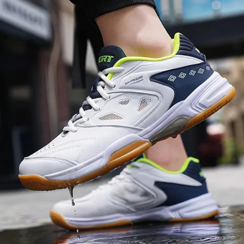 Vista 5 de Maylrvjv Zapatos de bádminton para hombre, ligeros, resistentes al desgaste, para entrenamiento de cancha, raqueta, squash, tenis atléticos