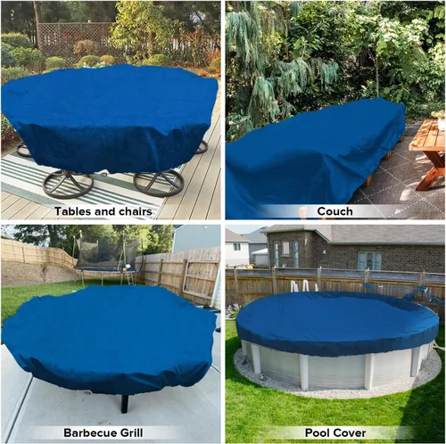 Vista 68 de Fundas para muebles de patio, impermeables, resistentes a los rayos UV, resistentes a los rayos UV, para exteriores, mesa redonda y rectangular