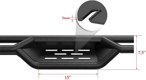 Vista 5 de APS Estribos tubulares negros de 6 pulgadas estilo desplegable, barras Nerf compatibles con Toyota Tacoma 2005-2023 doble cabina de tripulación