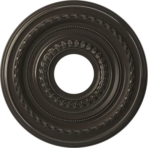 Vista 24 de Ekena Millwork CMP10CO Cole Medallón de techo de PVC termoformado (se adapta a toldos de hasta 4 1/4"), 10 "OD x 3 1/2" ID x 3/4" P
