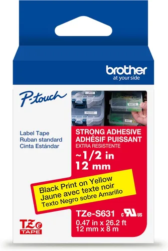 Vista 46 de Cinta laminada Brother Negro sobre Transparente, 6 mm (Tze111)