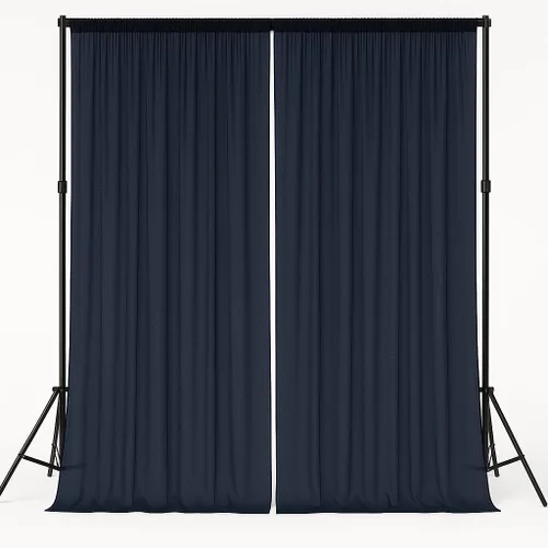 Vista 10 de AK-Trading - Paneles de cortinas de gasa para eventos de boda y decoración, cortinas de telón de fondo (115 x 120 pulgadas, negro)