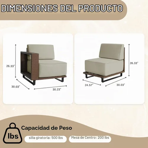 Vista 3 de MOCHITO Conjuntos de muebles de patio al aire libre para todo tipo de clima