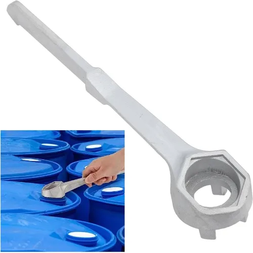 Vista 5 de Llave de aluminio de 10 pulgadas, herramienta universal para abridor de tapones de tambor de 10, 15, 20, 30, 55 galones, abridor de cubos