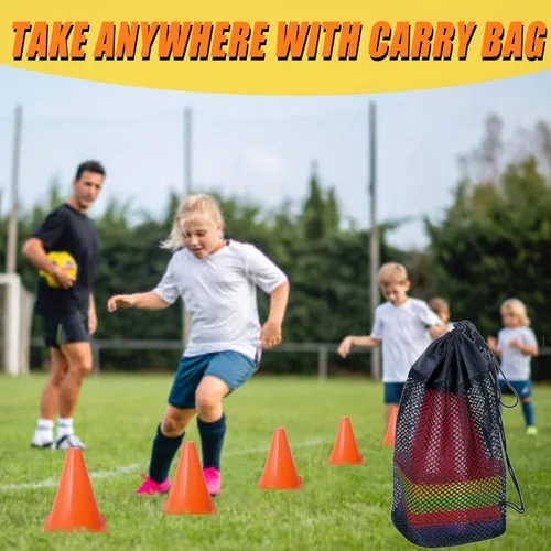 Vista 4 de Conos de fútbol de 7 pulgadas para entrenamiento, paquete de 36 conos pequeños de plástico para niños, patinaje, baloncesto, fútbol, práctica, 6