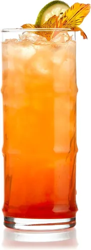 Vista 7 de Libbey Tiki Bamboo Highball - Juego de 4 vasos de cóctel icónicos de 16 onzas de alto, vasos modernos de vidrio para patio trasero y fiestas
