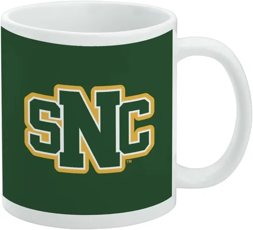 Vista 415 de Taza de cerámica con el logotipo principal de la Universidad Rider, taza de regalo novedosa para café, té y bebidas calientes, 11oz, blanca