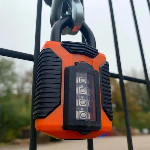 Vista 6 de Squire Candado resistente (CP50) – Grillete de acero más resistente – Candado combinado de 4 ruedas – Acero aleado para resistencia a la corrosión