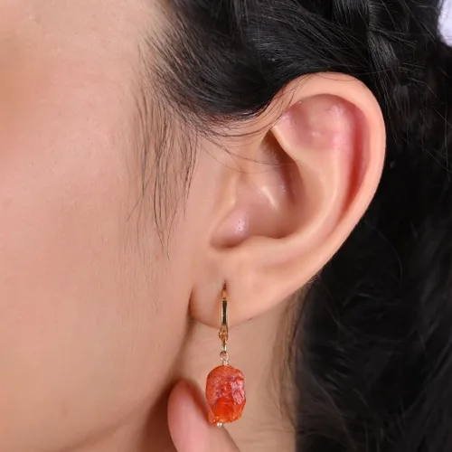 Vista 30 de Gempires Handmade Gemstone Hoop Earrings Raw Crystal Dangle Jewelry Hypoallergenic Gold Plated Lightweight Elegant Jewelry Gifts For Women
