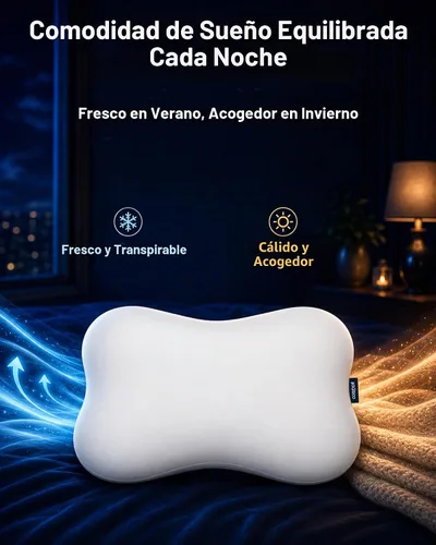 Vista 5 de Almohada cervical para dormir, almohadas de espuma viscoelástica Blanco