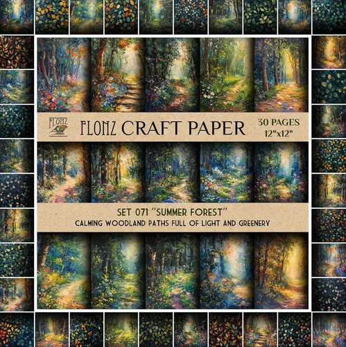 Vista 10 de Papel para álbum de recortes (30 páginas 30 x 30 cm) Meadow Bliss: margaritas vibrantes y encantadores patrones florales inspirados en prados
