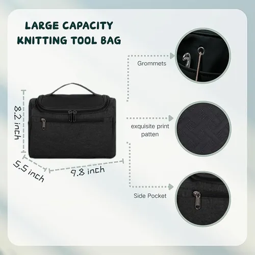 Vista 5 de Juegos de ganchillo Yarniss con hilo, 1120 yardas de carretes de hilo de ganchillo suave, 10 tamaños de ganchos de ganchillo ergonómicos con bolsa