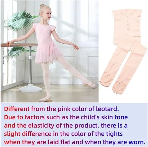 Vista 3 de DIPUG 3 pares de mallas de ballet convertibles para niñas (niñosniños)