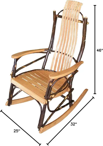 Vista 3 de Mecedora mediana de roble teñido natural y nogal Amish Natural Finish