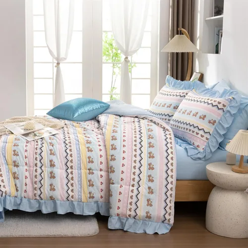 Vista 13 de NTBED Juego de edredón individual de unicornio con sábanas, juego de ropa de cama individual de 5 piezas para niñas, microfibra ligera, arcoíris