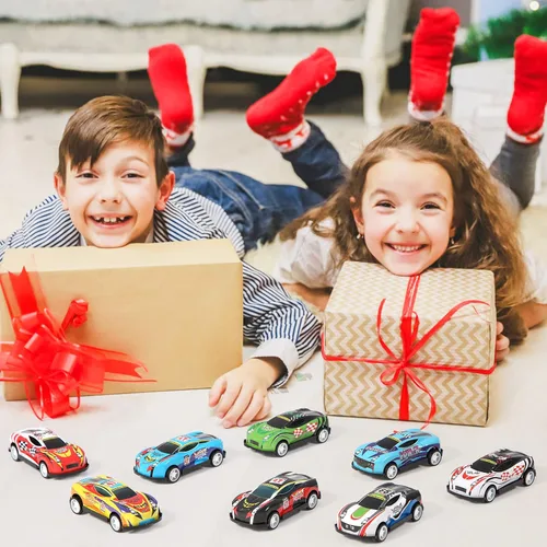 Vista 6 de Paquete de 28 Autos de Retroceso para Niños, Mini Vehículos de Juguete a Granel Favores de Fiesta Autos de Carreras de Juguetes, Rellenos de Bolsas