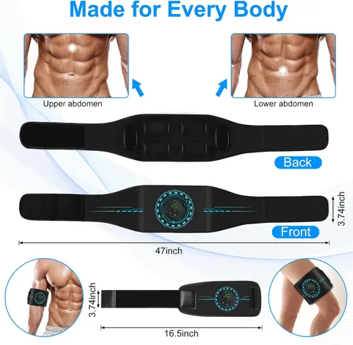 Vista 2 de Estimulador de Músculos ABS Tónico Muscular, Máquina AB para Abdomen/Brazo/Pierna, Estimulador Muscular para Crecimiento Muscular, Cinturón