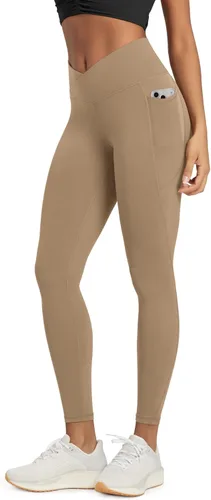 Vista 10 de ODODOS Leggings Suaves como Mantequilla de Cintura Cruzada con Bolsillos para Mujeres, ODCLOUD Pantalones de Yoga Lounge Cruzados de 25" / 28
