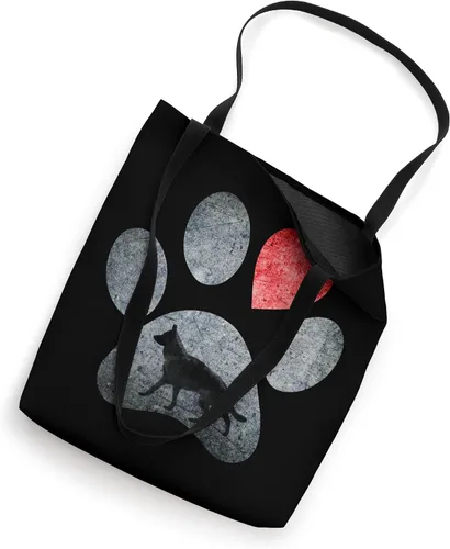 Vista 2 de Bolsa de regalo de corazón rojo con patas de pastor alemán