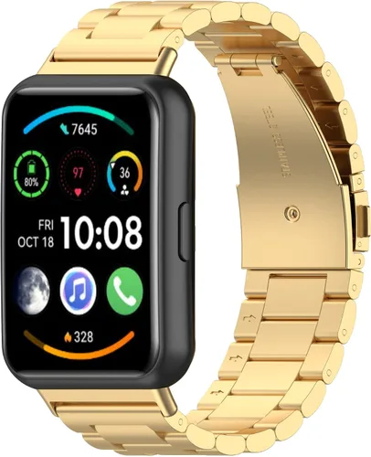 Vista 8 de Correa de reloj de repuesto compatible con Huawei Watch Fit 2, correa de repuesto de metal de acero inoxidable, accesorios compatibles con Huawei