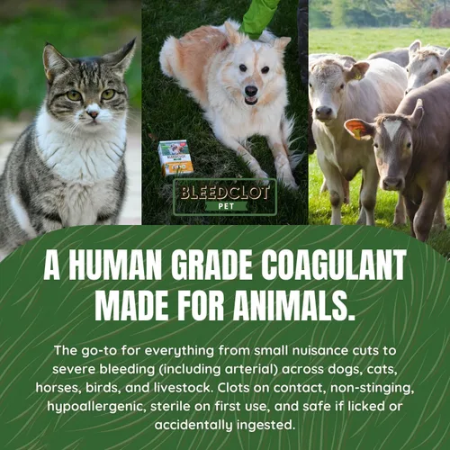 Vista 6 de FirstAid Polvo de coagulación de la sangre Deja de sangrar en todos los animales garantizados cortes menores a sangrado arterial de Makers of