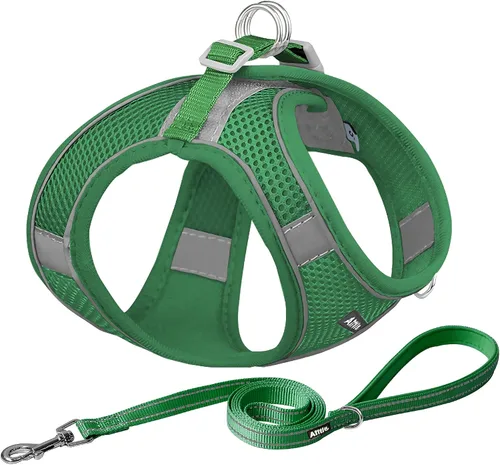 Vista 10 de AIITLE Arnés para perro, arnés sin tirones con correa, chaleco reflectante ajustable para perro, arnés para gatos a prueba de escape, caminar al