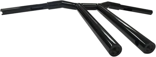 Vista 2 de Dominator Industries Barra divisora de carril MX-T de 1 1/4 pulgadas, elevación de 12 pulgadas, negro brillante compatible con Dyna, Softail