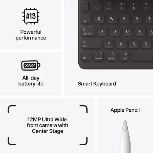 Vista 5 de Apple iPad (9ª generación): con chip A13 Bionic, pantalla Retina de 10.2 pulgadas, 64GB, Wi-Fi, cámara frontal de 12MP/trasera de 8MP, Touch ID