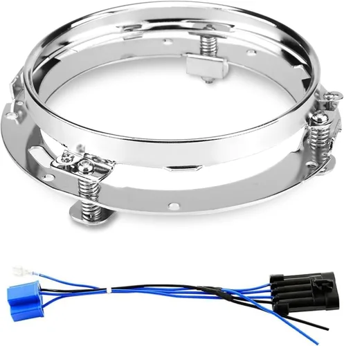Vista 8 de Soporte de montaje para faro redondo de 7 pulgadas para montaje de faro de Harley Davidson, Negro