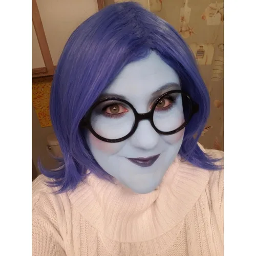 Vista 2 de Probeauty. Peluca de película color azul, azul real o verde, recta. Para fiestas y Cosplay., talla única , Azul