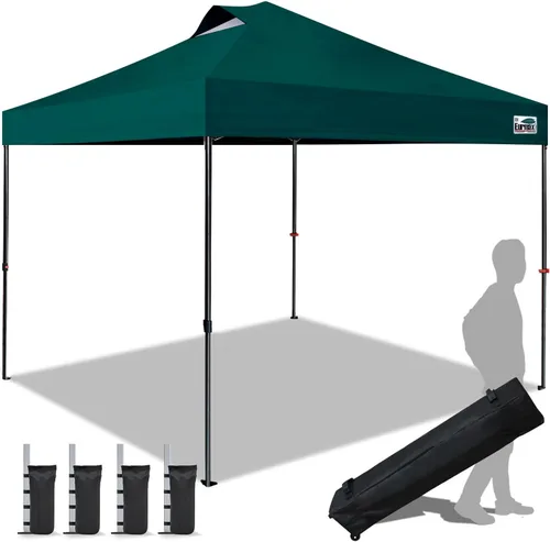Vista 14 de Eurmax Tienda de campaña desplegable de Estados Unidos de 10 x 10, tienda de campaña para eventos de grado comercial con bolsa rodante patentada sin