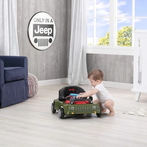 Vista 8 de Jeep Classic Wrangler 3 en 1 Crece Conmigo Andador de Actividades - Cuenta con música, luces, bandeja de juego extraíble, modo andador de empuje, se