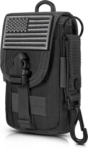 Vista 16 de SOWHUP Bolsa Táctica Molle Pequeña con Funda para Celular, Organizador de Gadgets EDC para Cintura