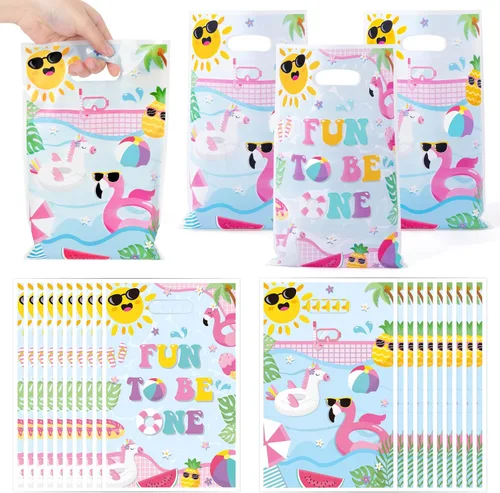 Vista 16 de Bolsa de Regalo para Primera Fiesta de Cumpleaños Oso 50Pcs Bolsas de Dulces y Regalos con Oso Marrón Dulces y Golosinas para Fiesta Temática Oso