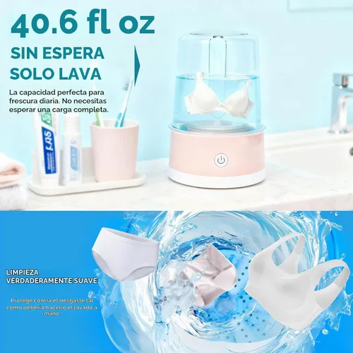Vista 4 de Lavadora portátil mini para ropa interior y ropa de bebé, lavadora compacta y ligera para lavandería pequeña, apartamentos, dormitorios, hoteles