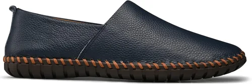 Vista 7 de Mocasines de cuero genuino para hombre, suaves, transpirables, hechos a mano, con costuras a la moda, casuales, ligeros, zapatos de vestir