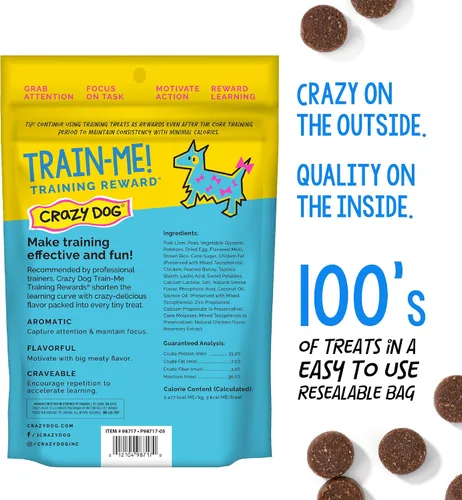 Vista 2 de Crazy Dog - Premios Train-Me! para perro Dulces de recompensa por entrenamiento para perros., Regular, 16 onza, Blanco