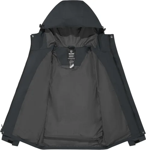Vista 3 de wantdo Chaqueta impermeable ligera para hombre con capucha rompevientos