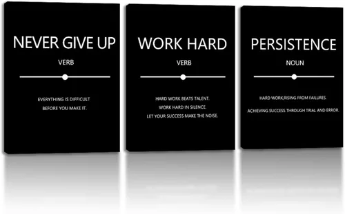 Vista 13 de Arte de pared motivacional para oficina, lienzo inspirador, arte de pared, póster de ajetreo, impresión de cita de empresario, pintura de pared, 3