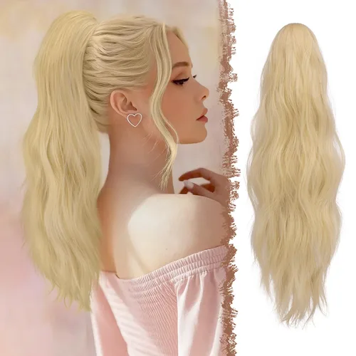 Vista 32 de FESHFEN Extensiones de Cola de Caballo, Pieza de Cabello de Cola de Caballo Larga con Pinza de Garra, Pieza de Cabello Sintético de Colas de Caballo