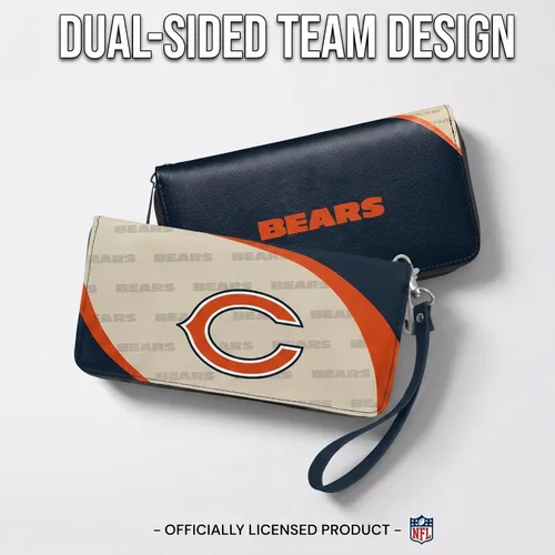 Vista 2 de Cartera organizadora NFL de cierre curvo, Azul marino Chicago Bears