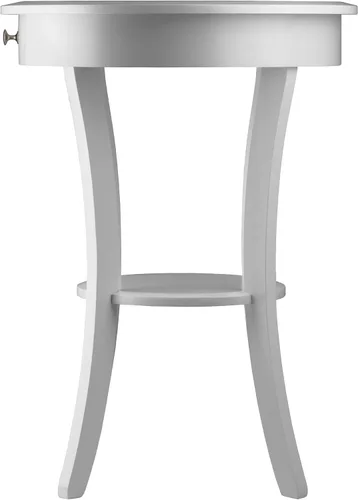 Vista 5 de Mesa auxiliar Sasha Accent, de la marca Winsome. Hecha de madera, con cajón, patas curvas, man-made-material, Blanco