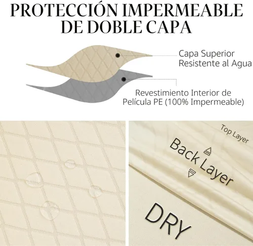 Vista 4 de MOSAYT - Juego de 2 fundas para sillas de comedor 100% impermeables, color Diamante-beige