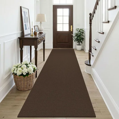 Vista 121 de KOZYFLY - Tapete para puerta de interior, lavable, pequeña, antideslizante, con respaldo de goma, felpudo de algodón para el hogar, color negro