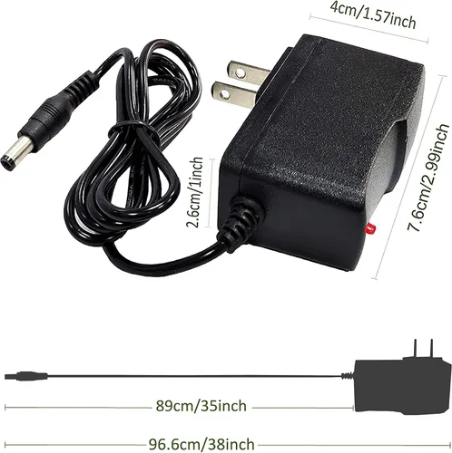 Vista 5 de Adaptador de fuente de alimentación de 5V 2A DC 10W AC/DC Adaptador de enchufe de pared 100V-240V AC a DC 5 voltios 2Amp 1Amp Cable de alimentación