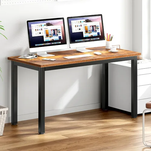 Vista 22 de DlandHome - Escritorio pequeño para computadora de 31.5 pulgadas para oficina en casa, color negro