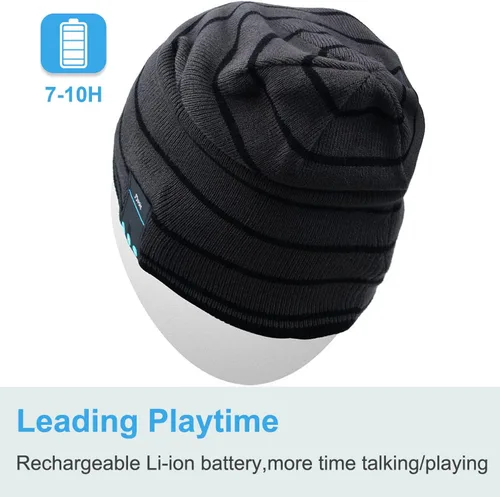 Vista 4 de Rotibox - Gorro inalámbrico con Bluetooth para deportes al aire libre, regalo de Navidad.