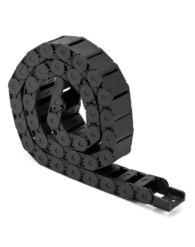 Vista 8 de QWORK R28/38 - Cadena de arrastre de cable de plástico negro semicerrada de 0.591 in x 1.181 in, paquete de 4 unidades de 3.3 ft de longitud