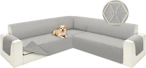 Vista 15 de ALIECOM Fundas para sofá seccional de esquina en forma de L Fundas para sofá reversibles lavables para sofá seccional Funda para sofá deslizable